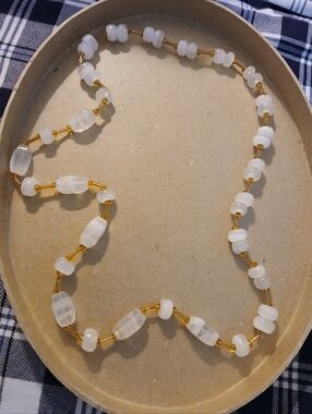 Natural Moonstone  & Glass Beaded Necklace